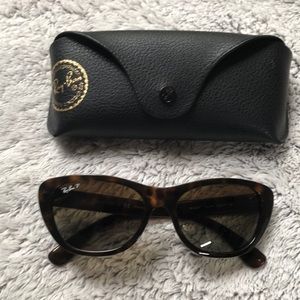 Ray-Ban polarized brown sunglasses with case.